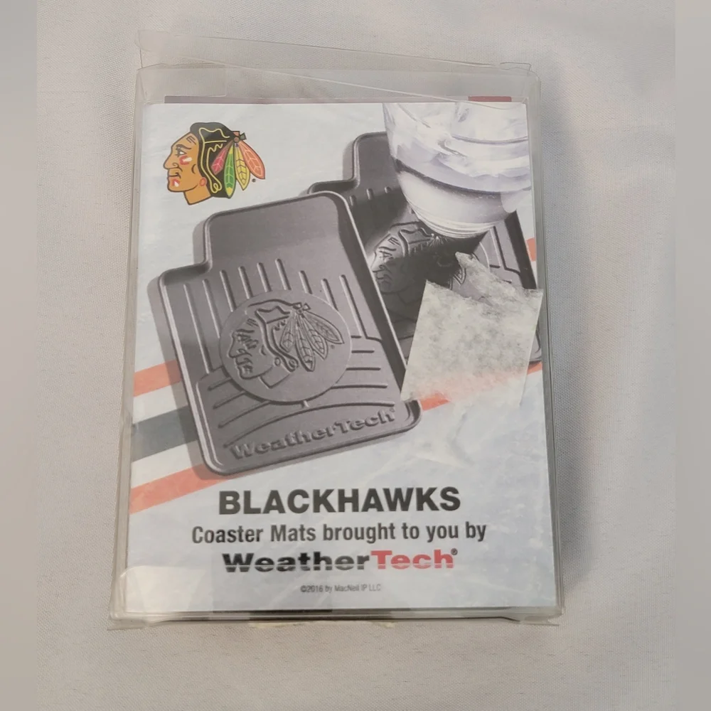 Weather Tech NHL Chicago Blackhawks Black Coaster Mats